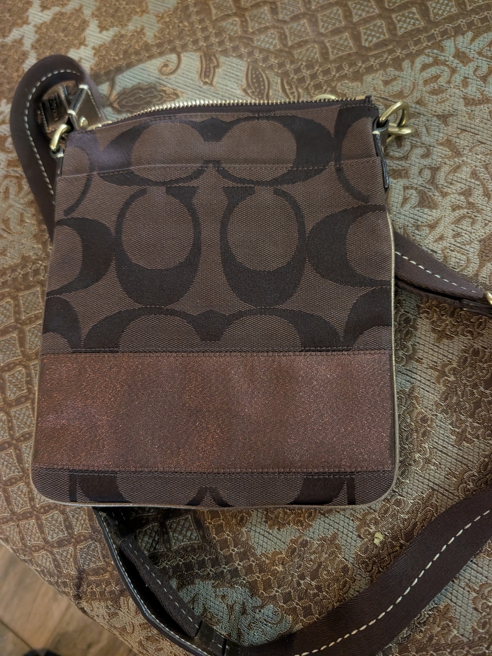 Coach Brown Signature Canvas Crossbody Bag